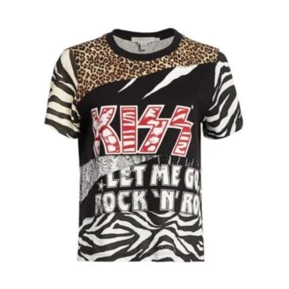 Alice + Olivia KISS Patchwork Concert Graphic Tee - Picture 2 of 13